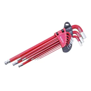 Ballpoint Metric Hex Key Set, Cr-V Steel - 1.5mm, 2mm, 2.5mm, 3mm, 4mm, 5mm, 6mm, 8mm and 10mm